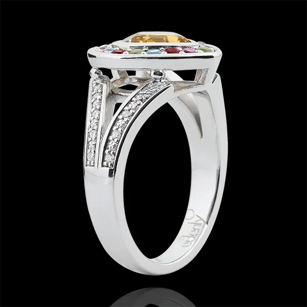 Wonder's Heart Ring - Silver, diamonds and fine stones