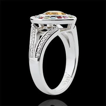 Wonder's Heart Ring - Silver, diamonds and fine stones
