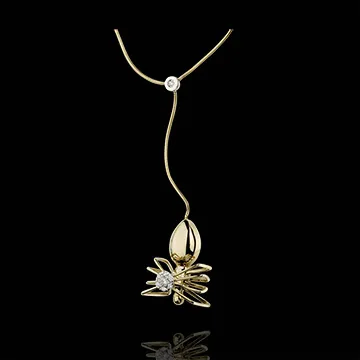 Necklace Imaginary Walk - Spider Queen - yellow gold and diamonds