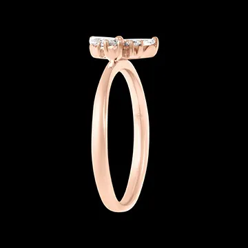 Bague Papillon de minuit - or rose 18 carats et diamants synthétiques