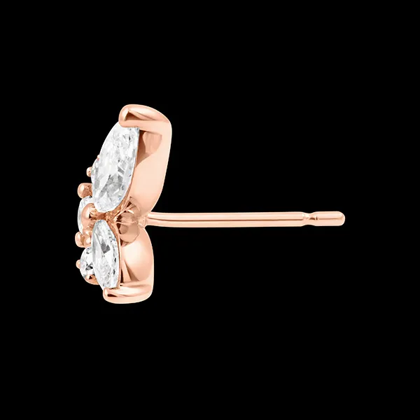 Midnight Butterfly Earrings - 18 carat rose gold with synthetic diamonds