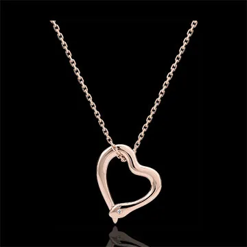 Necklace Imaginary walk - Snake of love - small model - rose gold diamond- 9 carats