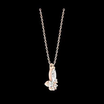 Midnight Butterfly Necklace - 9 carat rose gold with synthetic diamonds