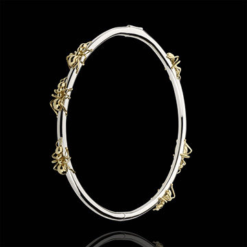 Bracelet Imaginary Walk - Dance of the Ants - white gold and yellow gold