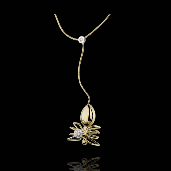 Necklace Imaginary Walk - Spider Queen - yellow gold and diamonds