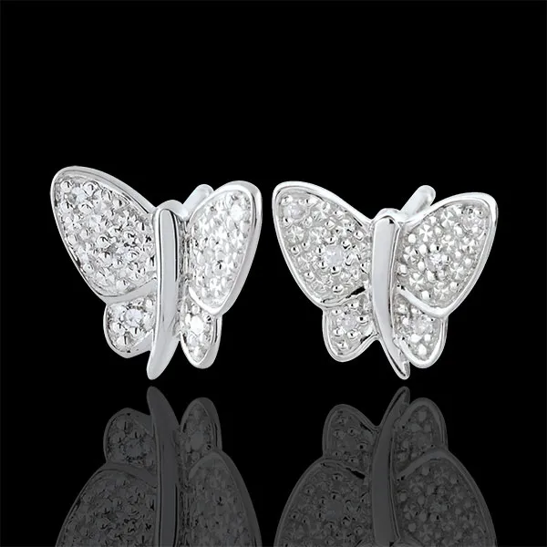 Earrings Imaginary Walk - Butterfly Musician - White Gold