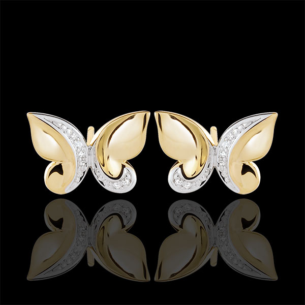 Earrings Imaginary Walk - Butterfly Cascade - yellow gold and diamonds