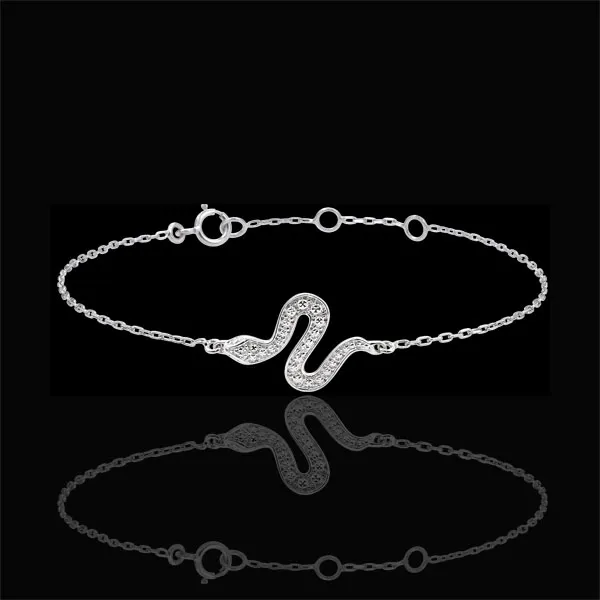 Bracelet Imaginary Walk - Bewitching Snake - white gold and diamonds