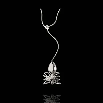 Necklace Imaginary Walk - Spider Queen - white gold and diamonds