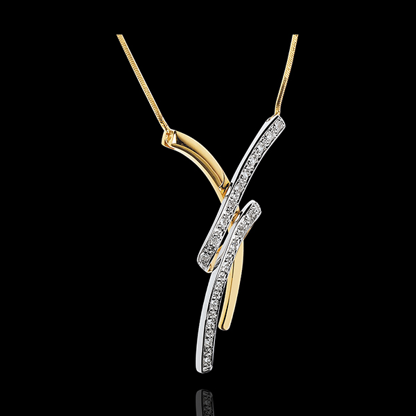 Bejewelled Yellow Gold Sensual Necklace - 20 Diamonds