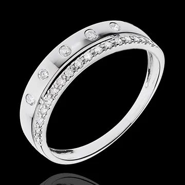 Ring Betovering - Sterrenkroon - klein model - 18 karaat witgoud