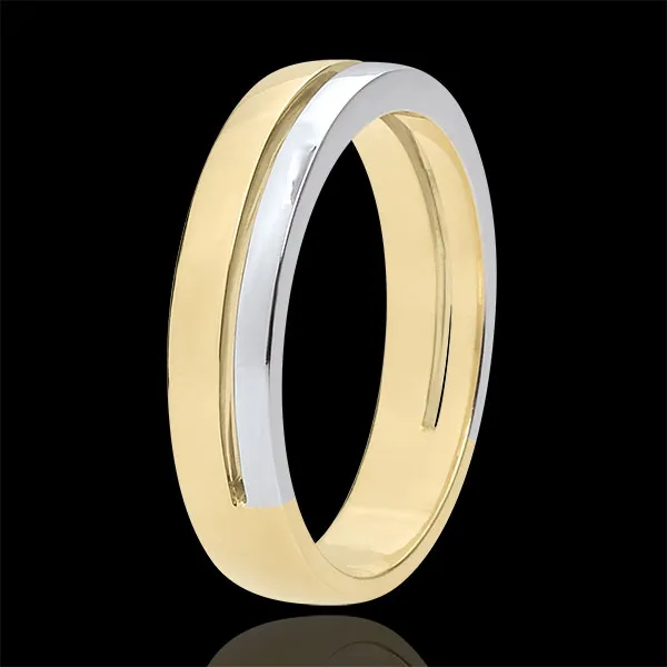 Trouwring Olympia - klein model - Tweekleurig - 18 karaat goud