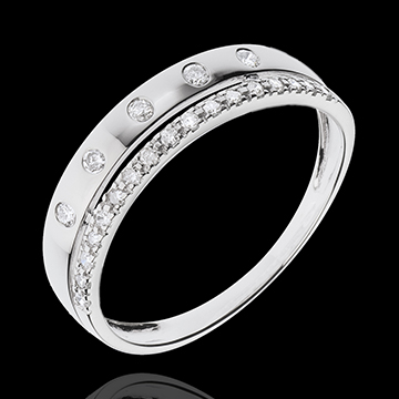 Ring Betovering - Sterrenkroon - klein model - 18 karaat witgoud