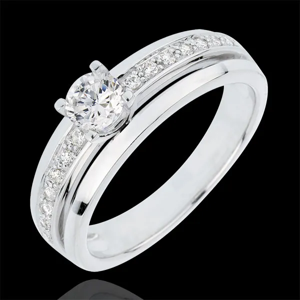 Verlovingsring Destiny - Solitaire - My Queen - groot model - 18 karaat witgoud - 0.33 karaat Diamant witgoud