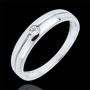 9 karaat witgoud met Diamant Real Eden Ring - 0.022 karaat