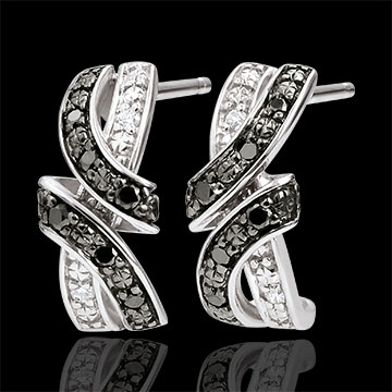 Oorbellen Chiaroscuro  - Rendez-vous - zwarte Diamanten - 9 karaat witgoud