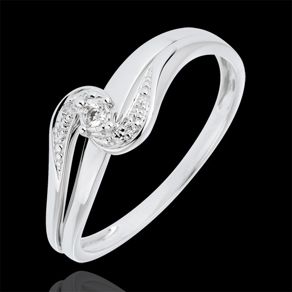 Ring Ring Solitaire Liefdesnest - Sophia - 9 karaat witgoud - 0.13 karaat Diamant