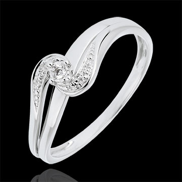 Ring Ring Solitaire Liefdesnest - Sophia - 9 karaat witgoud - 0.13 karaat Diamant