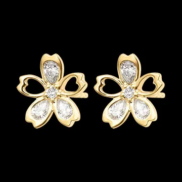 Fioréa Ohrstecker – 9-karätiges Gelbgold und synthetische Diamanten