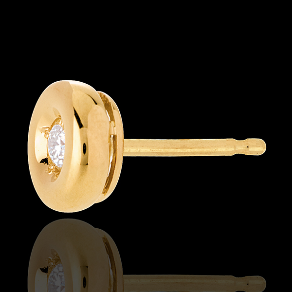Boucles d'oreilles Calice diamants - puce or jaune 18 carats