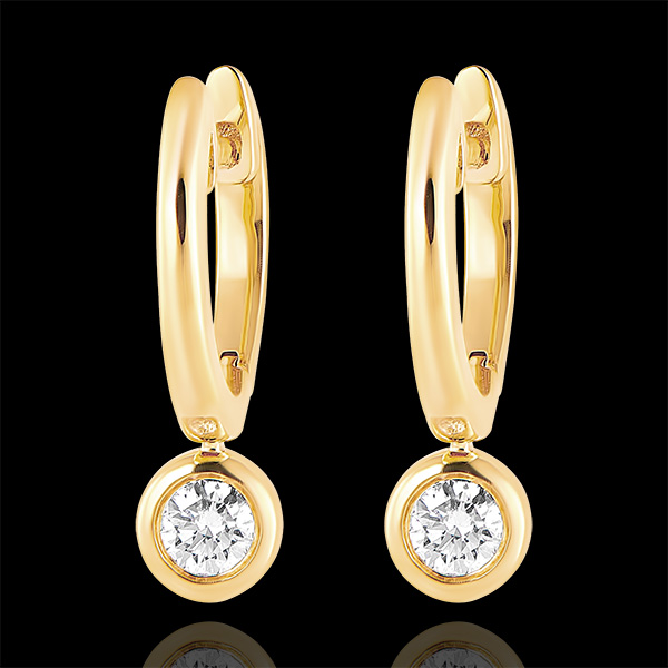 Boucles d'oreilles Créoles Fraîcheur - Éléa - or jaune 18 carats et diamants