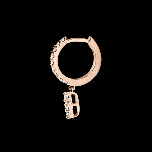 Boucles d'oreilles Créoles semi-pavées Fraîcheur - Dina - or rose 18 carats et diamants