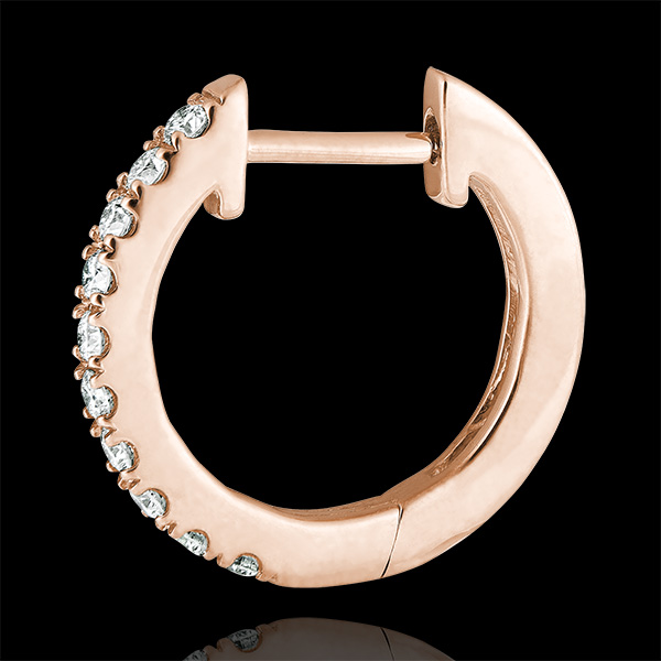 Boucles d'oreilles Créoles semi-pavées Fraîcheur - Éva - or rose 18 carats et diamants