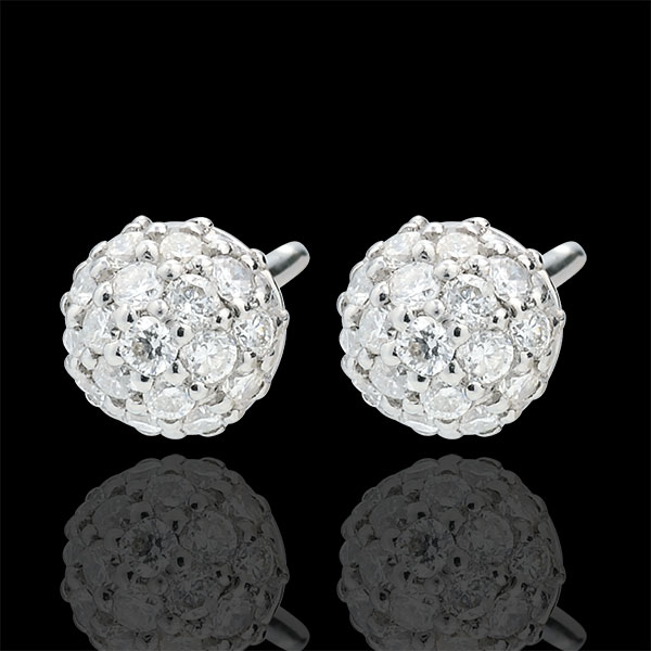 Boucles d'oreilles Destinée - Charme de Diamant - or blanc 18 carats