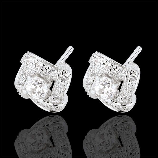 Boucles d'oreilles Destinée - Princesse Perse - or blanc 18 carats et diamants