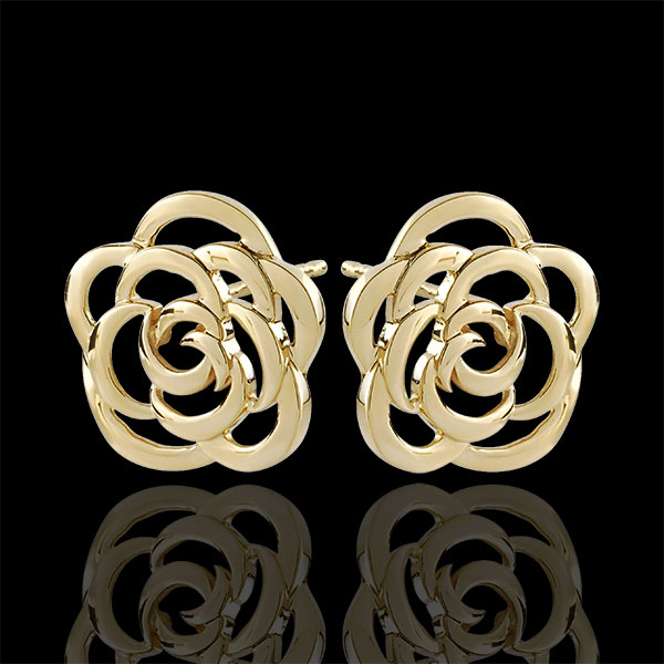 Boucles d'oreilles Éclosion - Fleurs Couture - puces - or jaune 9 carats