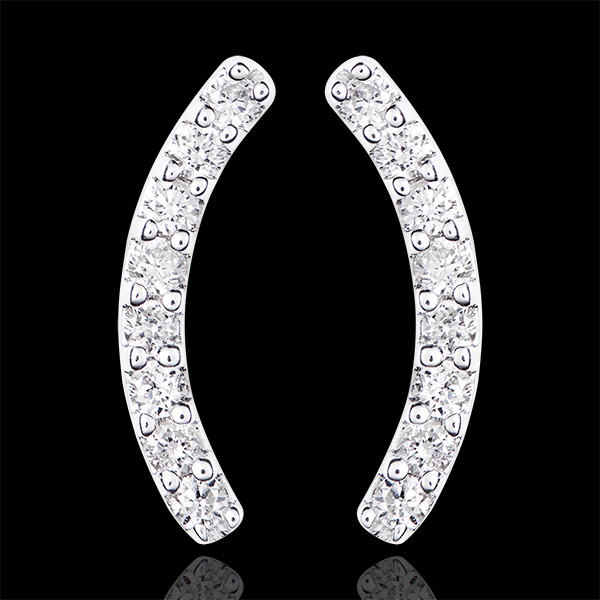 Boucles d'oreilles - Equilibrio - or blanc 18 carats et diamants