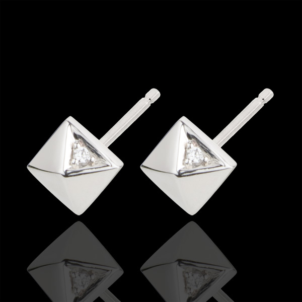 Boucles d'oreilles Genèse - Diamants bruts - or blanc 18 carats