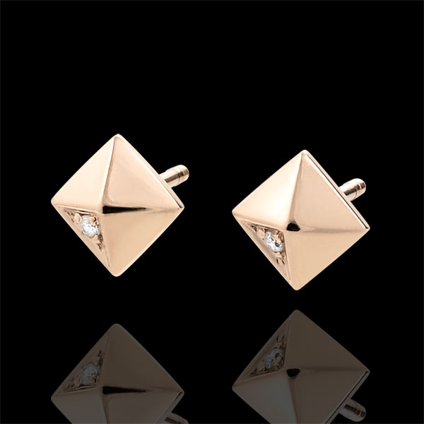Boucles d'oreilles Génèse - Diamants Bruts - or rose 18 carats
