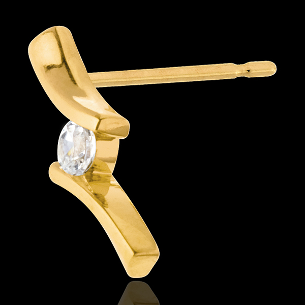 Boucles d'oreilles Nid Précieux - Apostrophe diamants - or jaune 18 carats - 0.1 carat