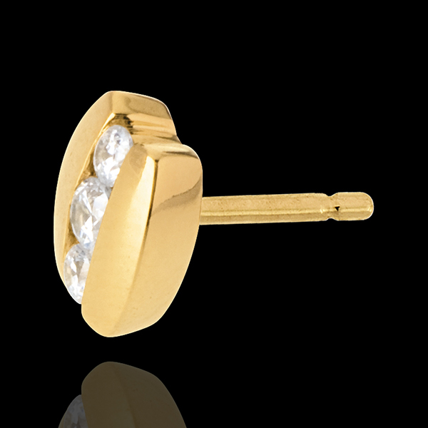 Boucles d'oreilles Nid Précieux - Trilogie parenthèse - or jaune 18 carats - 0.23 carat - 6 diamants
