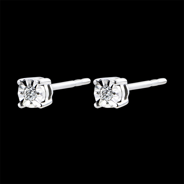 Boucles d'oreilles Origine - or blanc 9 carats et diamants