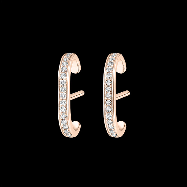 Boucles d'oreilles piercing hélix pavées Fraîcheur - Mini Ellis - or rose 18 carats et diamants