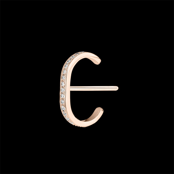 Boucles d'oreilles piercing hélix pavées Fraîcheur - Mini Ellis - or rose 9 carats et diamants