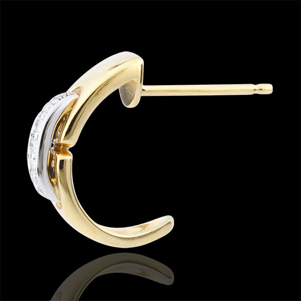 Boucles d'oreilles Union Eternelle - or blanc et or jaune 9 carats