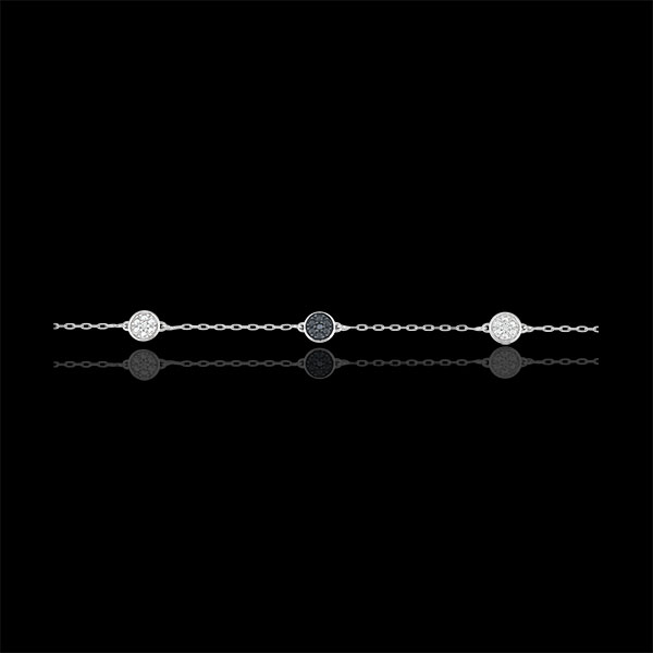 Bracciale Miriade di stelle - Oro Bianco - 9 carati -Diamanti Bianchi e Diamanti Neri