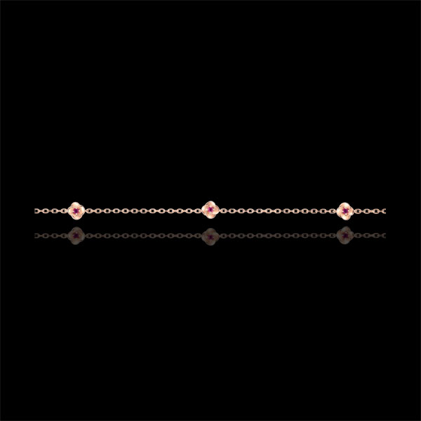 Bracciale Sboccio - Corona di Rose - rubini - oro rosa 9 carati