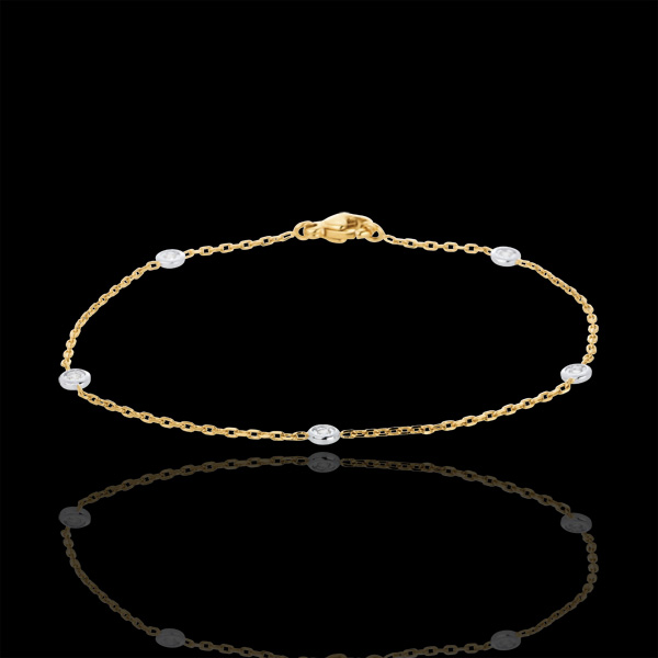Bracelet Constellation deux ors et diamants - or blanc et or jaune 18 carats