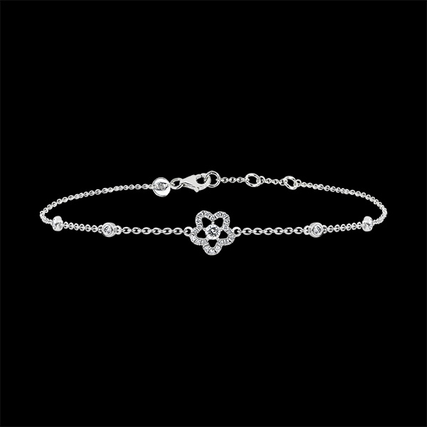 Bracelet Éclosion - Anémone- or blanc 18 carats et diamants 