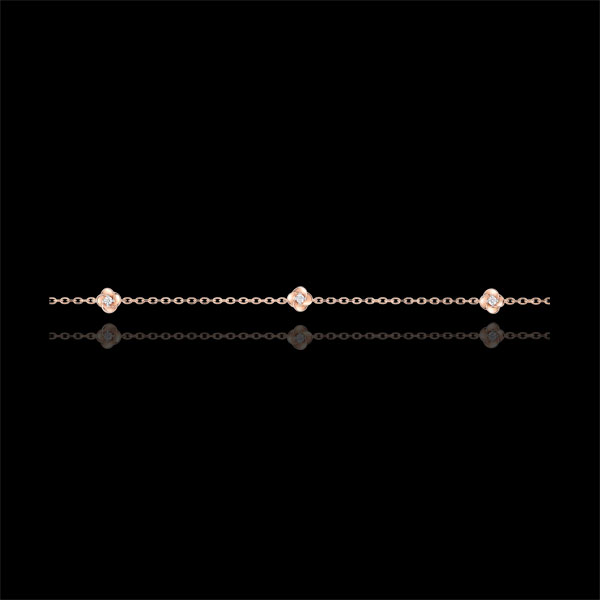 Bracelet Eclosion - Couronne de Roses - diamants - or rose 9 carats