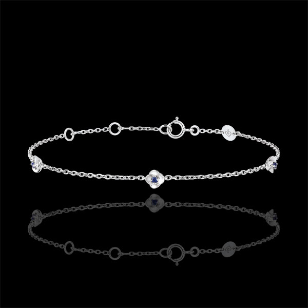 Bracelet Eclosion - Couronne de Roses - saphirs - or blanc 18 carats