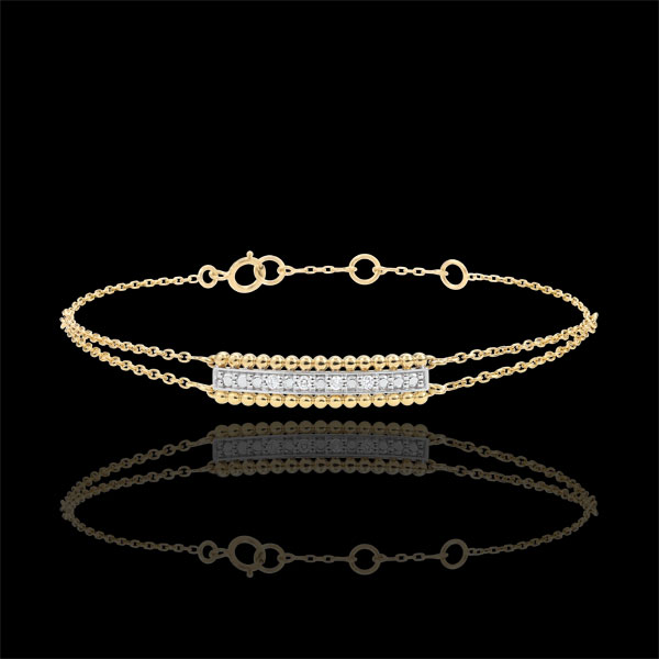 Bracelet Fleur de Sel - deux anneaux - or jaune 9 carats