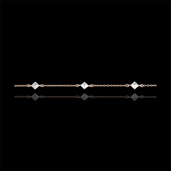 Bracelet Génèse - Diamants Bruts - or blanc et or rose 18 carats