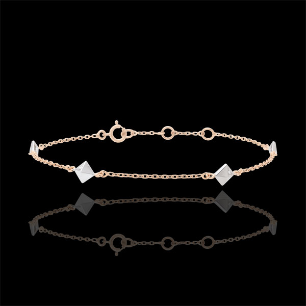 Bracelet Génèse - Diamants Bruts - or blanc et or rose 18 carats