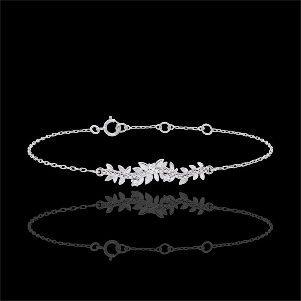 Bracelet Jardin Enchanté - Feuillage Royal - or blanc 18 carats et diamants