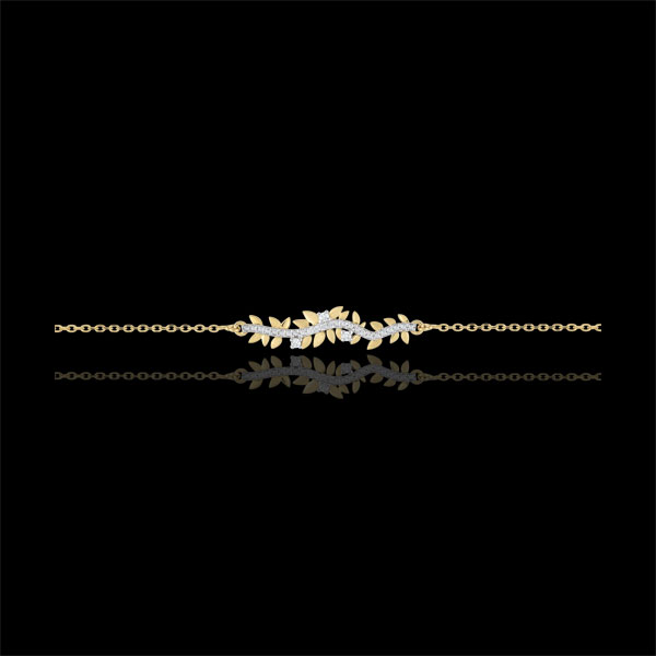 Bracelet Jardin Enchanté - Feuillage Royal - or jaune 9 carats et diamants